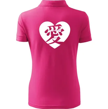 Láska japonština čínština - Polokošile dámská Pique Polo - M ( Purpurová )