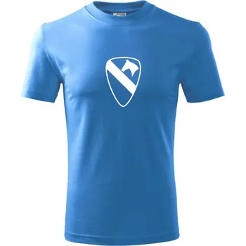 Chlapecké tričko 1st Cavalry Division - Tričko dětské bavlněné - 98 cm / 2 roky ( Azurově modrá )