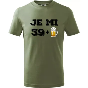 Dětská móda Je mi 40 pivo - Tričko dětské bavlněné - 98 cm / 2 roky ( Khaki )