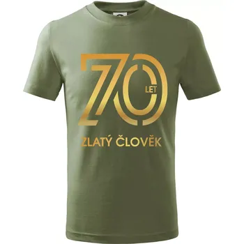 70 let zlatý člověk - Tričko dětské bavlněné - 122 cm/6 let ( Khaki )