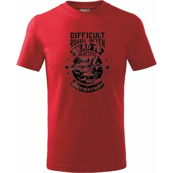 Chlapecké tričko Difficult Roads - Tričko dětské bavlněné - 98 cm / 2 roky ( Červená )