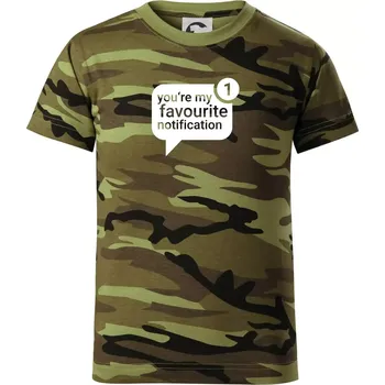 Chlapecké tričko You're my favourite notification - Dětské maskáčové triko - 122 cm/6 let ( Zelený maskáč )