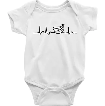 Kojenecký body Ekg banán - Body kojenecké s krátkým rukávem - Krátký r. do 3 měs ( Bílá )