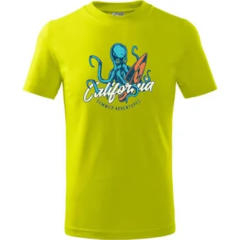 Chlapecké tričko Summer adventures California - Tričko dětské bavlněné - 98 cm / 2 roky ( Limetková )