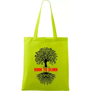 Born to climb - Taška bavlněná - 42 x 38 cm ( Limetková )