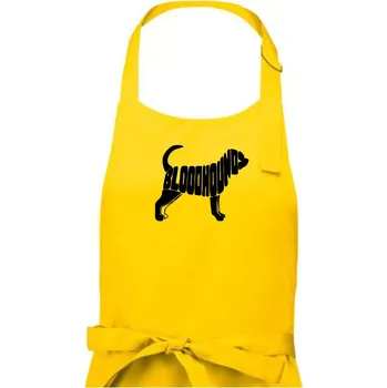 Kuchyňská zástěra Bloodhound nápis v těle - Dámská zástěra na vaření - Univerzální velikost ( Žlutá )