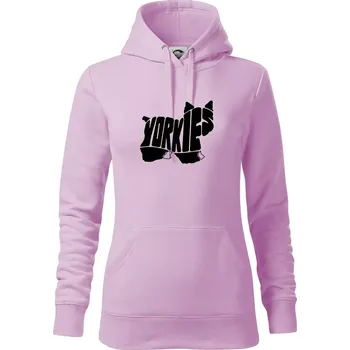 Dámská mikina Jorkšírský teriér - Yorkie - Nápis v těle - Mikina dámská Cape s kapucí - S ( Orchid )