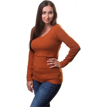 Kojicí tričko Kateřina, dlouhý rukáv, skořicové S/M