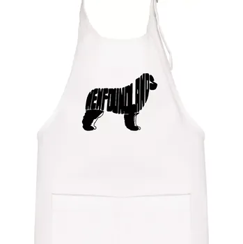 Kuchyňská zástěra Novofundlandský pes - nápis v tělě - Dětská zástěra na vaření - Univerzální velikost ( Bílá )