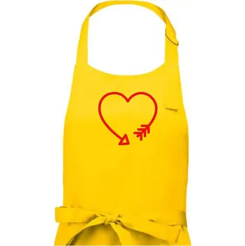 Kuchyňská zástěra Srdce šíp - Pánská zástěra na vaření - Univerzální velikost ( Žlutá )