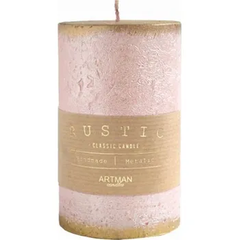 Svíčka Dekorační svíčka Rustic, ø 7 × 12 cm, růžová 93728RŮ