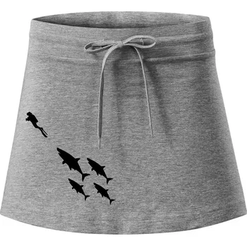 Dámská sukně Potápěč žraloci - Sportovní sukně - two in one - XL ( Tmavě šedý melír )