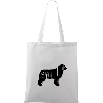 Novofundlandský pes - nápis v tělě - Taška bavlněná - 42 x 38 cm ( Bílá )