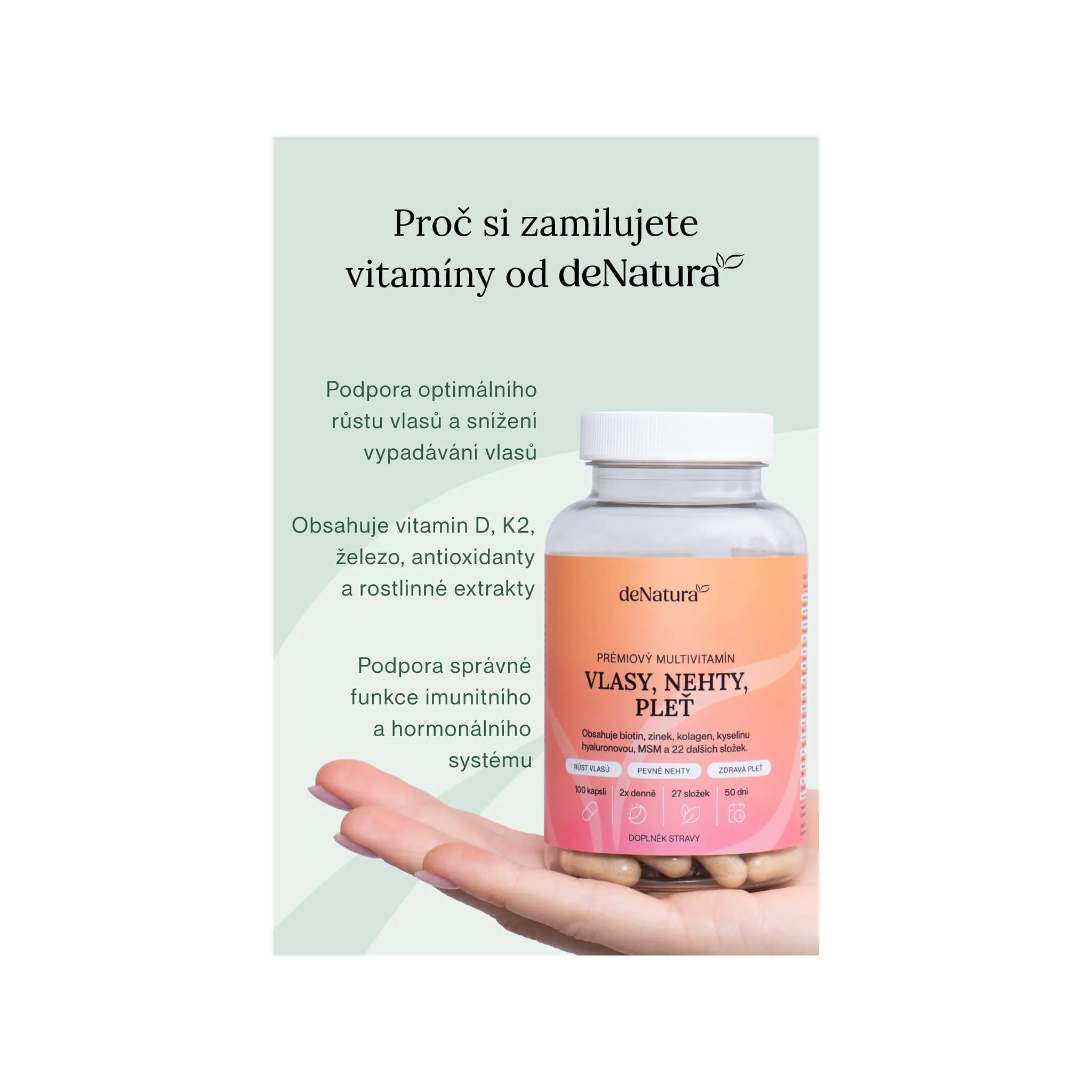 Fotografie 3 -  deNatura Prémiový vitamínový komplex Duo Pack 2x 100 cps.
