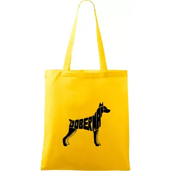 Dobrmans - nápis v tělě - Taška bavlněná - 42 x 38 cm ( Žlutá )