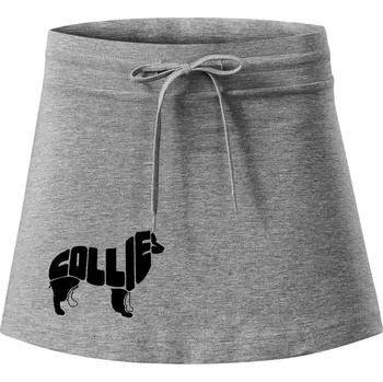 Dámská sukně Border kolie písmo v těle - Sportovní sukně - two in one - XL ( Tmavě šedý melír )