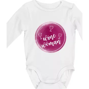 Wine woman - Body kojenecké s dlouhým rukávem - Dlouhý r. do 3 měs ( Bílá )