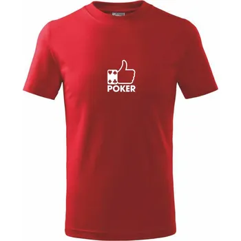 Chlapecké tričko Poker palec - Tričko dětské bavlněné - 98 cm / 2 roky ( Červená )