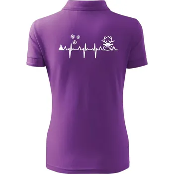 EKG Vánoce Vločky a sob - Polokošile dámská Pique Polo - M ( Fialová )