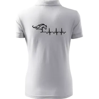 Hlava koně EKG - Polokošile dámská Pique Polo - 2XL ( Bílá )