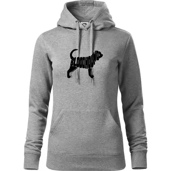 Dámská mikina Bloodhound nápis v těle - Mikina dámská Cape s kapucí - 2XL ( Tmavě šedý melír )