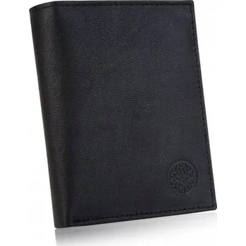 Peněženka Betlewski pánská peněženka z přírodní kůže bez zapínání černá vertikální