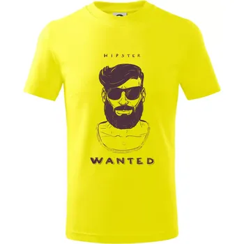 Chlapecké tričko Hipster wanted - Tričko dětské bavlněné - 98 cm / 2 roky ( Citrónová )