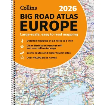 Populárně naučná literatura pro dospělé Collins Big Easy Road Atlas Europe (Collins Maps)(Brožovaná)
