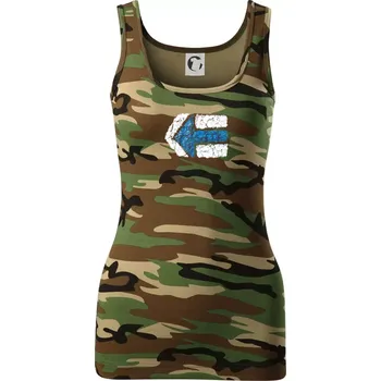 Dámské tričko Párová turistická značka modrá - Dámské Maskáčové tílko - L ( Hnědý maskáč )