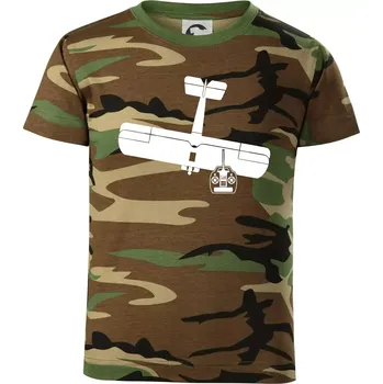 Chlapecké tričko RC letadlo - Dětské maskáčové triko - 146 cm/10 let ( Hnědý maskáč )