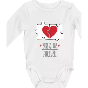 You and me forever - Body kojenecké s dlouhým rukávem - Dlouhý r. 6-12 měs ( Bílá )