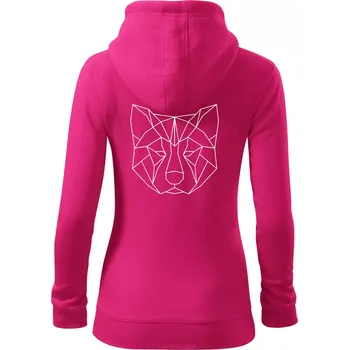 Dámská mikina Akita Inu - Geometrie - Dámská mikina trendy zipper s kapucí - XS ( Purpurová )