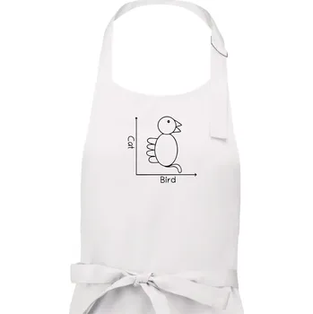 Kuchyňská zástěra Cat bird diagram - Pánská zástěra na vaření - Univerzální velikost ( Bílá )