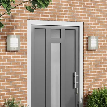 Venkovní osvětlení zahrada-XL Nástěnná venkovní svítidla 2 pcs Stříbrná 23.5 x 10.5 x 26 cm 4005970