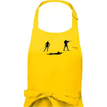 Kuchyňská zástěra Biatlonistka závod - Pánská zástěra na vaření - Univerzální velikost ( Žlutá )