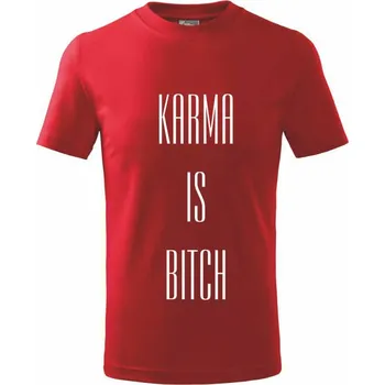 Chlapecké tričko Karma nápis velký - Tričko dětské bavlněné - 98 cm / 2 roky ( Červená )