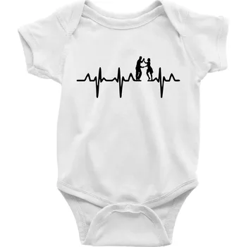Kojenecký body EKG salsa tanečníci - Body kojenecké s krátkým rukávem - Krátký r. do 3 měs ( Bílá )