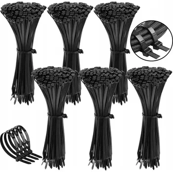 Organizace kabelů Upínací pásky, černé stahovací pásky 250 x 4,8 mm 600 ks