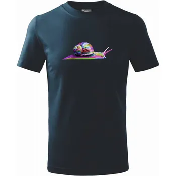 Chlapecké tričko Šnek barevný - Tričko dětské bavlněné - 98 cm / 2 roky ( Námořní modrá (velmi tmavá - téměř černá) )