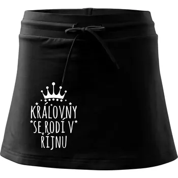 Dámská sukně Královny se rodí v řijnu - Sportovní sukně - two in one - XL ( Černá )
