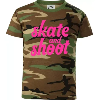 Biatlon skate and shoot růžová - Dětské maskáčové triko - 104-110cm / 3-4 roky ( Hnědý maskáč )