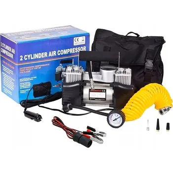 Kompresor 100% KOVOVÝ AUTO KOMPRESOR DVOUVÁLCOVÝ 12V