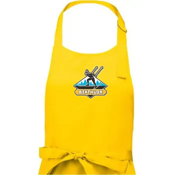 Kuchyňská zástěra Biathlon logo - Pánská zástěra na vaření - Univerzální velikost ( Žlutá )
