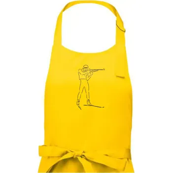 Kuchyňská zástěra Biatlon střelba - Pánská zástěra na vaření - Univerzální velikost ( Žlutá )