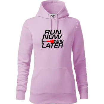 Dámská mikina Run now Wine later - Mikina dámská Cape s kapucí - S ( Orchid )