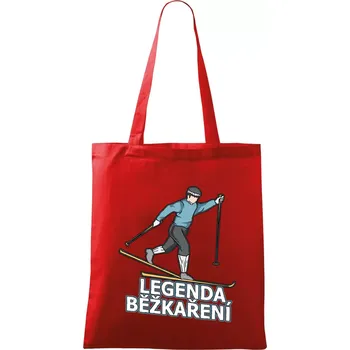 Legenda běžkaření - Taška bavlněná - 42 x 38 cm ( Červená )