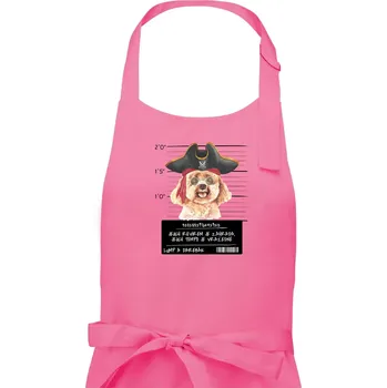 Kuchyňská zástěra Lump a darebák pudl - Pánská zástěra na vaření - Univerzální velikost ( Růžová )