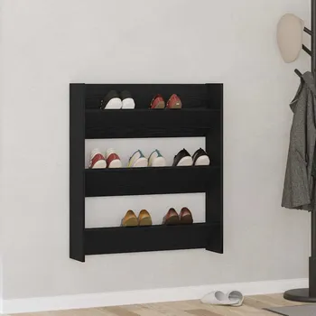 Botník Skříň na obuv Černý dub 80 x 18 x 90 cm kompozitní dřevo IM_862623