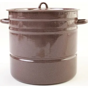 Hrnec Hrnec 16 l smalt s poklicí dekor hnědý granit 28 cm