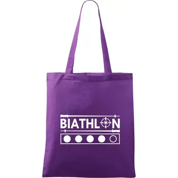 Biathlon terč a hůlky - Taška bavlněná - 42 x 38 cm ( Fialová )
